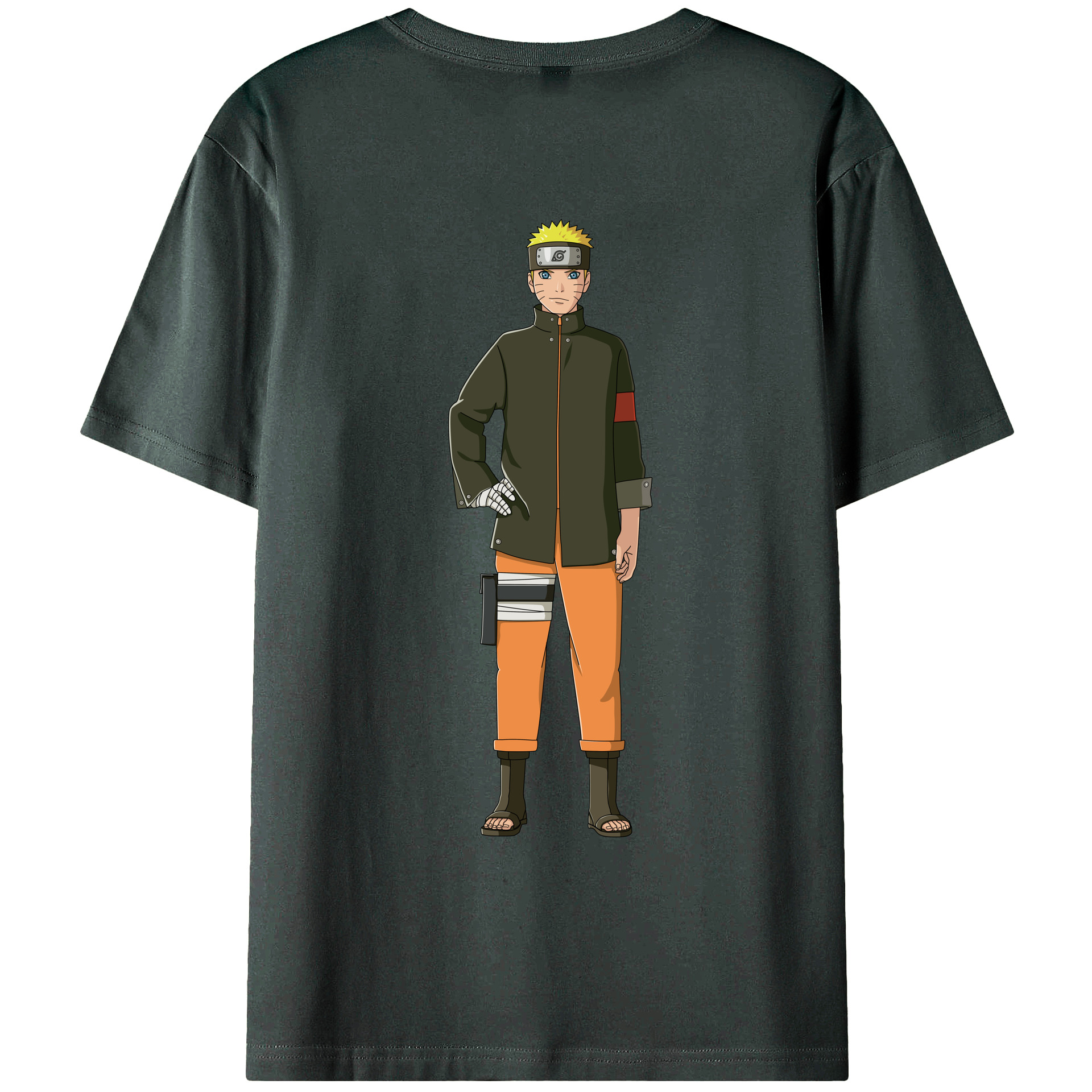 （画像用） NARUTO -ナルト- うずまき ナルト Uzumaki Naruto 綿100％ メンズ半袖Tシャツ（バックプリント） 通気性